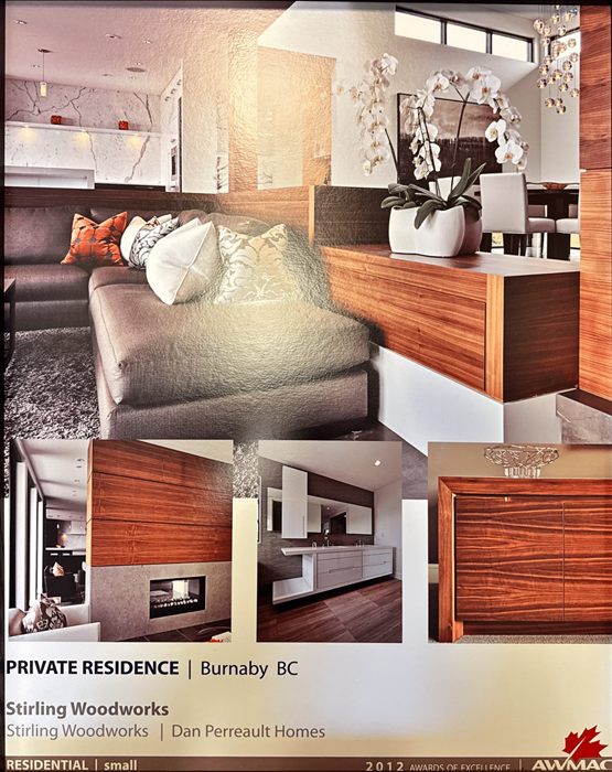 AWMAC 2012 Awards of Excellence poster: private residence, Burnaby BC