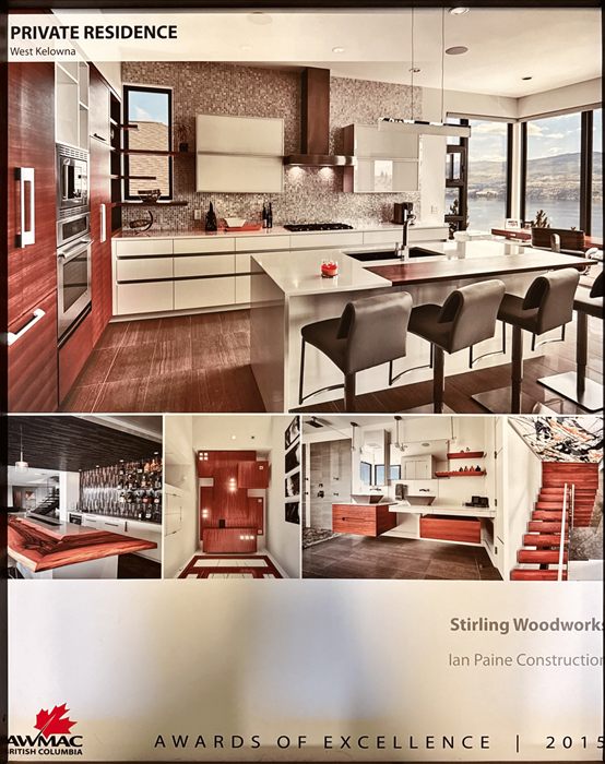 AWMAC 2015 Awards of Excellence poster: private residence, West Kelowna BC
